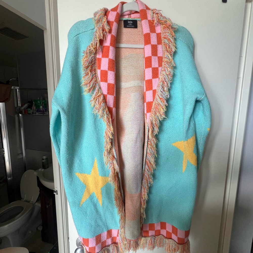 Dressed in LALA UFO Fringe Cardigan